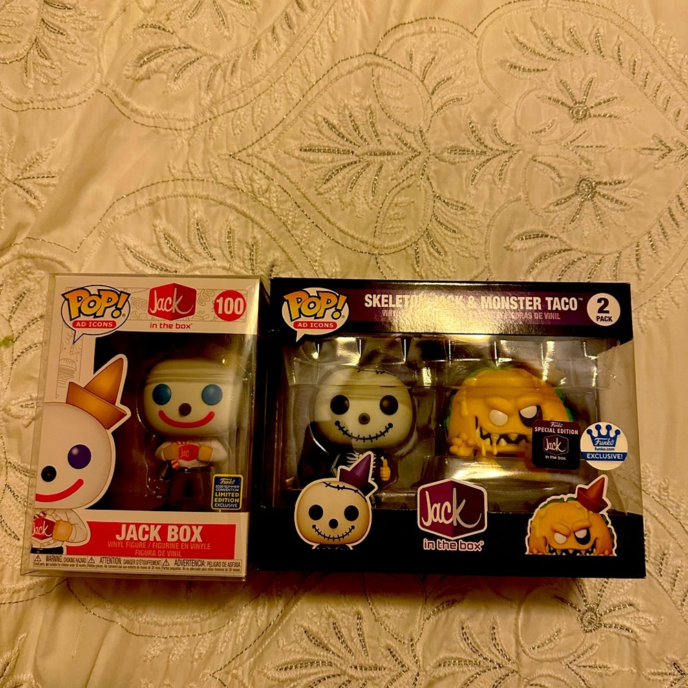 FUNKO POP JACK IN THE BOX SET SDCC 2020 SKELETON JACK MONSTER TACO 2-PACK